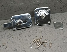 CHROME ART DECO VACANT ENGAGED TOILET BATHROOM DOOR LOCK INDICATOR SLIDING BOLT