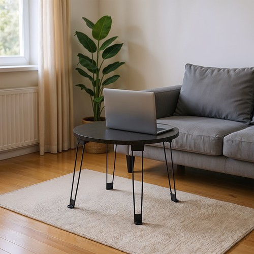 Side table tray round metal - tray,