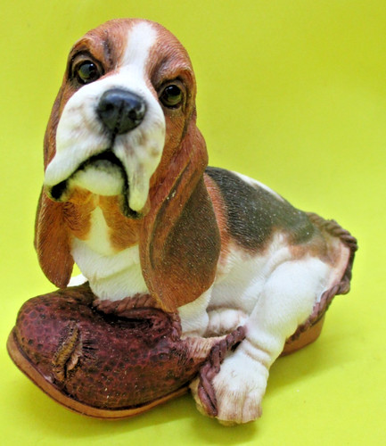 Basset puppy with slipper - basset,