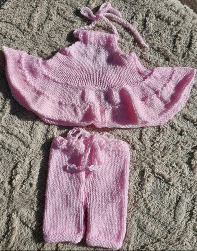 Hand knit pink newborn - knit,