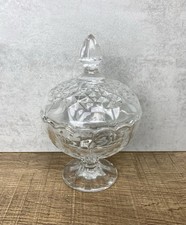 Vintage Glass Candy Bowl Crystal Cut Decorative Sweet Container BonBon Dish
