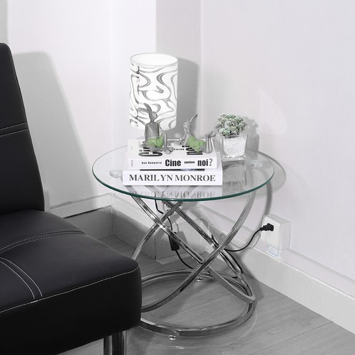 Modern clear glass sofa side - clear,
