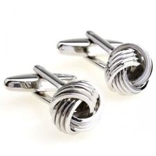 Quality Knot Shirt Sleeve Men's Silver Plated Formal/Wedding Groom Cufflinks #19