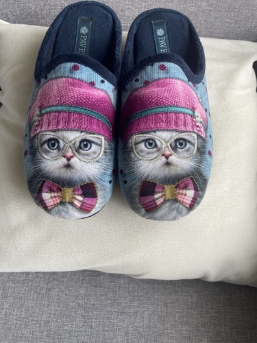 Ladies pavers cat slippers - ladies,