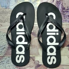 ADIDAS Black Flip-Flops Mens Beach Shoes Sandals Size UK 11 Sliders Slides VGC