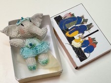 Dolls house miniature 1:12 ARTISAN knitted ‘elephant’ cuddly toy - nursery