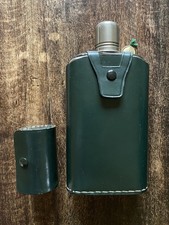 Vintage Green Leather & Glass