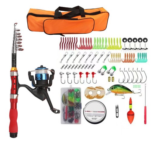 Fishing rod red set - fishing, pole