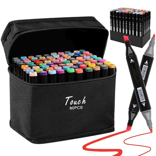 80pcs color marker pen dual - color,