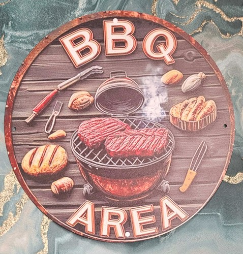 Aluminium wall sign plaque bbq - aluminium,