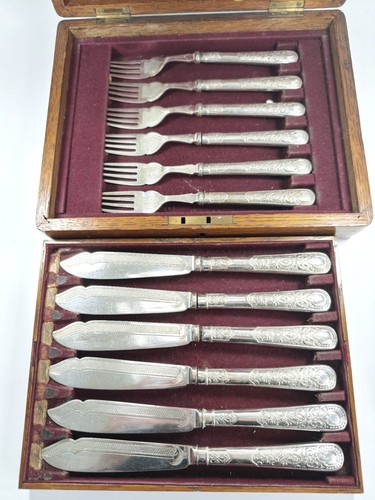 Antique victorian 12pc fish - antique,