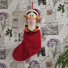 Rare 90s Disney Tigger Christmas Stocking Musical Retro Vintage Collectable