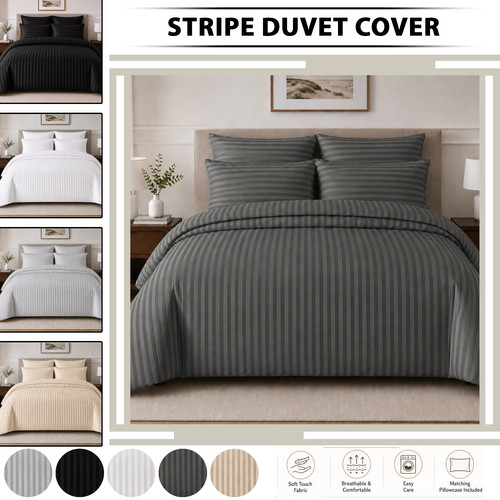 Luxury stripe duvet cover set - stripe,
