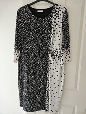 Stunning Windsmoor Black and White Abstract Dress UK24 Fully Lined NWOT
