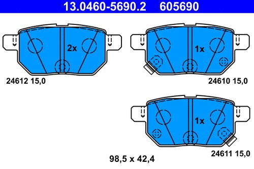 Rear brake pad - rear,