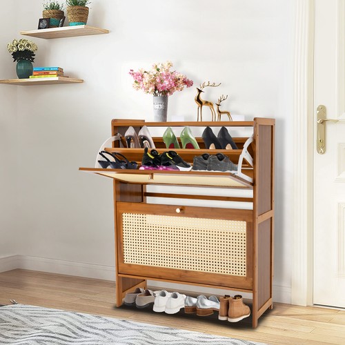 Rattan shoe cabinet flip - cabinet, 2