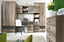 MALCOLM KIDS BEDROOM FURNITURE WARDROBE STUDY DESK STORAGE BOOKCASE SIDEBOARD