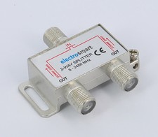 2 Way Cable TV / Broadband / Modem F Splitter for Digital Freeview Virgin Media 