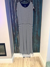 Joules Navy Striped Maxi Dress