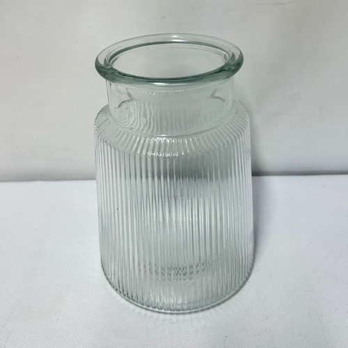 Large ribbed clear - ribbed, glass