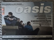 Oasis Knebworth Ticket 1996 Saturday 10th August - Ticket Stub, NM Condition