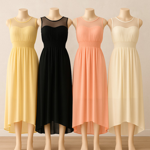 Chiffon pleated evening dress - pleated,