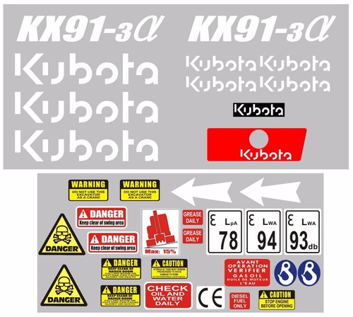 Decal sticker set - sticker, kubota