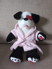 Black And White Heart Dog Build A Bear With Clothes Soft Toy Plush
