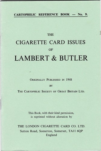 Cigarette card issues - issues, of
