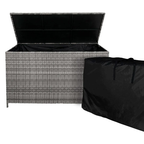 Rattan garden storage grey - storage,