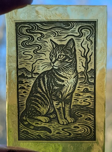 Stained glass tabby - tabby, cat