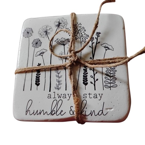 Ceramic wildflower coasters - ceramic,