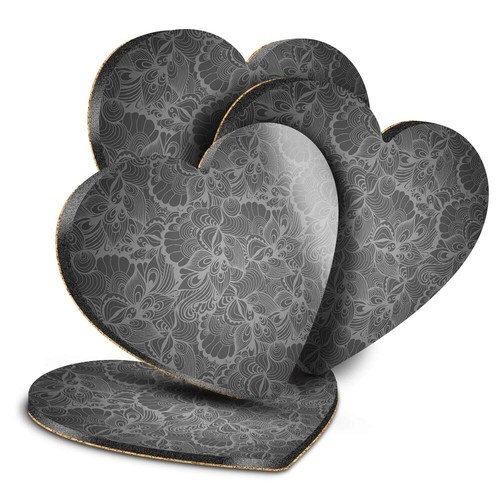 Heart mdf coasters bw - coasters,