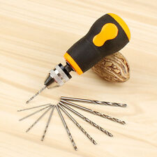 Micro Mini Portable Small Hand Drill + 10pcs Drill Bits 0.8-3.0mm Set Tool