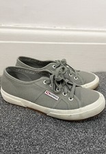 Superga Grey Lace Up Flat Shoes Trainers UK Size 4