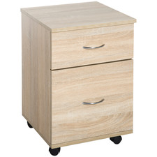 Oak Mobile File Cabinet