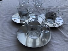 Nespresso Glass Coffee Cups and Melamine Saucers Set of 3 Brand New