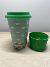 PG Tips Monkey Limited Edition 2014 Comic Relief Travel Mug Green Silicone Lid