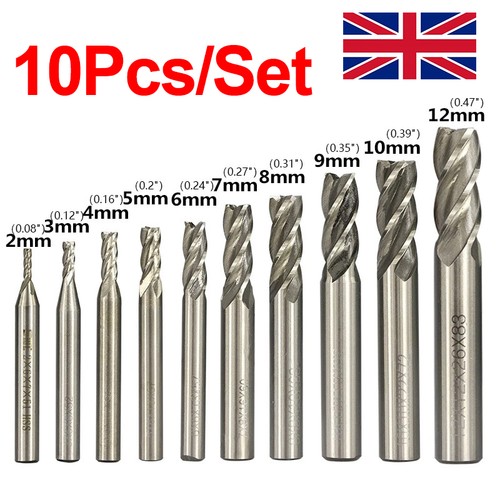 10pcs end mill set flute - 10pcs,