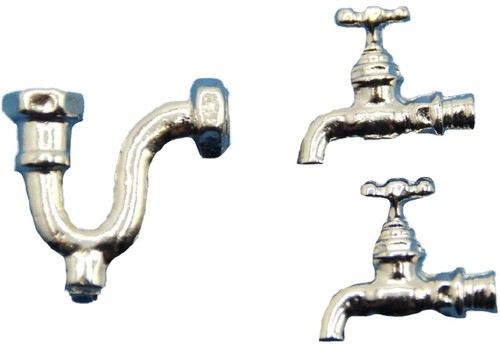 Dolls house taps bend pipe - dolls,
