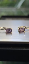 10k Gold Amethyst Leverback