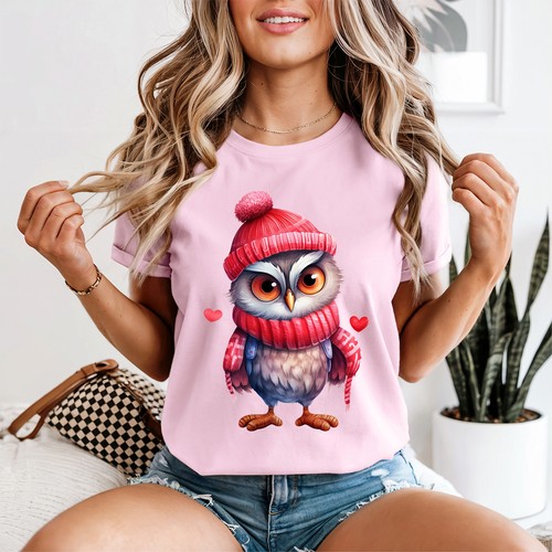 Cute owl womens shirt cosy - owl, t-shirt