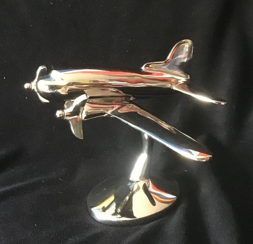Metal desk top aeroplane model - metal,