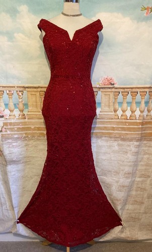 Evening dress red lace - dress,
