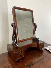 Antique quality Georgian C1805 mahogany dressing table swing mirror toilet