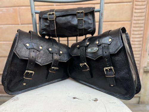 Black leather motorcycle - black,