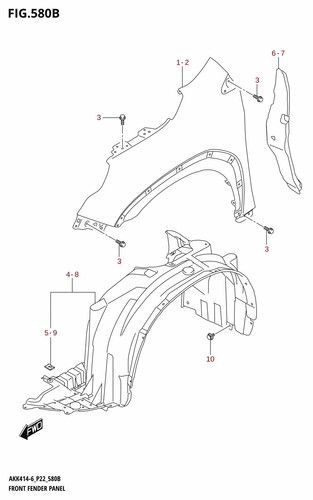 Suzuki genuine front fender - genuine,