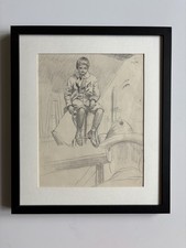 Antique Framed Male Figure