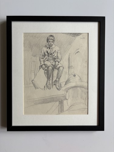 Antique framed male - antique, figure