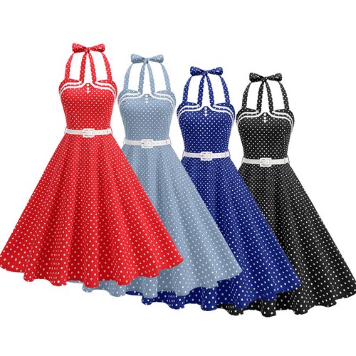 Women vintage 60s polka dot - women,